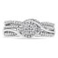 Haus of Brilliance Silver 1/3ctw. Diamond Bypass Bridal Set - image 4