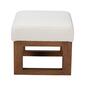Baxton Studio Yashiya Off-White Boucle Wood Ottoman Footstool - image 4