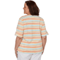Plus Size Hearts of Palm Fun in the Sun Roll Tab Stripe Blouse - image 2