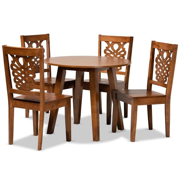 Baxton Studio Mina Walnut Brown Finished Wood 5pc. Dining Set