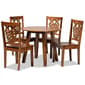 Baxton Studio Mina Walnut Brown Finished Wood 5pc. Dining Set - image 1