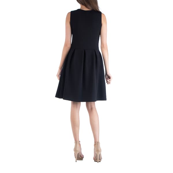 Womens 24/7 Comfort Apparel Pleated Skater Dress w/ Pockets