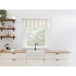 Ridgewood Print Textured Ground Rod Pocket Valance