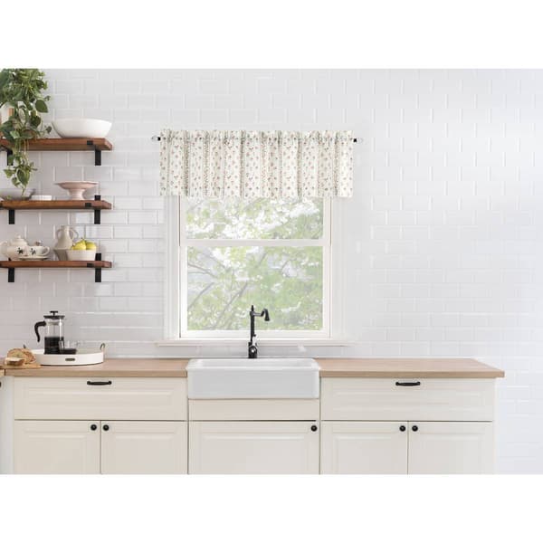 Ridgewood Print Textured Ground Rod Pocket Valance - image 