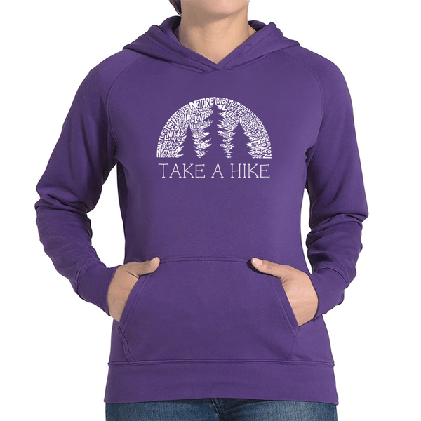 Plus Size LA Pop Art Nature Lover Word Art Hooded Sweatshirt