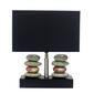 Elegant Designs Dual Stacked Stone Black Shade Ceramic Table Lamp - image 2