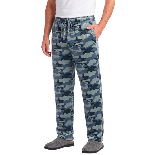 Mens Preswick & Moore(R) Grey Camo Silky Fleece Pajama Pants - image 