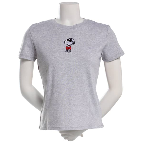 Juniors Freeze Snoopy Embroidered Baby Tee