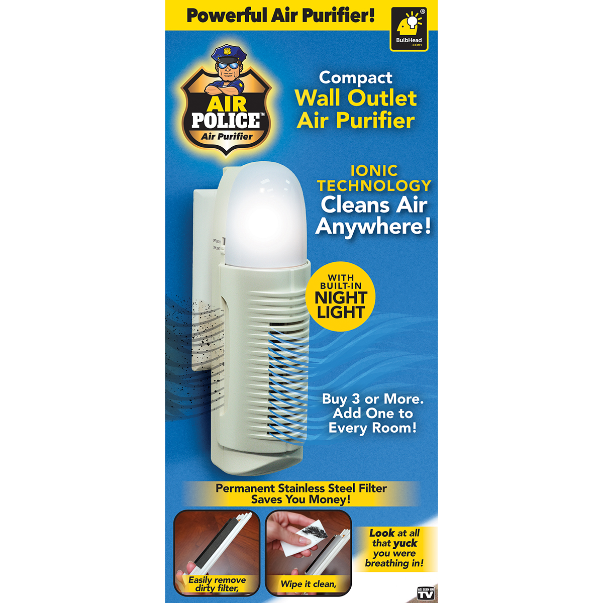 As Seen On TV Air Police Compact Air Purifier