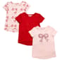 Girls (4-6x) Bkind 3pk. Short Sleeve Bow & Hearts Hi-Lo Tees - image 1