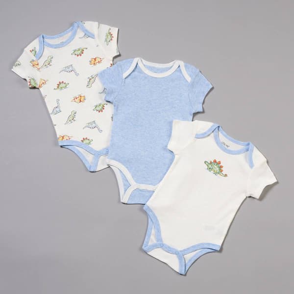 Baby Boy (NB-9M) Little Me 3pk. Dinomite Bodysuits - image 
