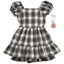 Girls (7-16) Speechless(R) Short Sleeve Plaid Jumper w/ Keychain
