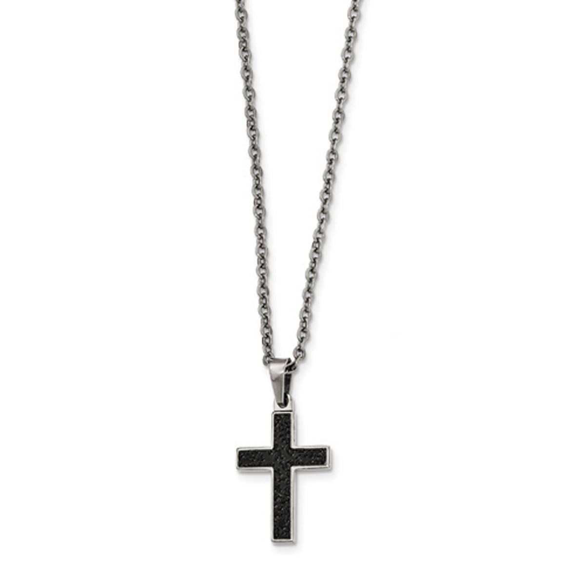 Mens Gentlemen’s Classics™ Textured Black Plated Cross...