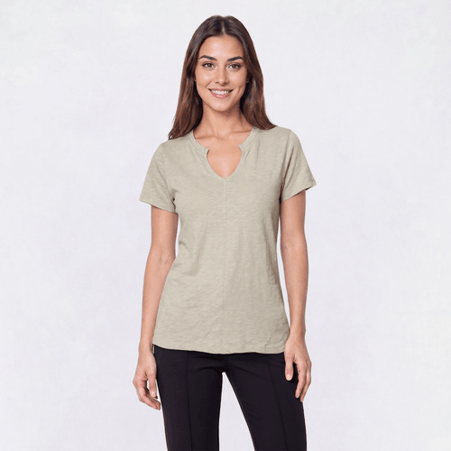 Petite Architect(R) Slub Split Neck Tee - image 