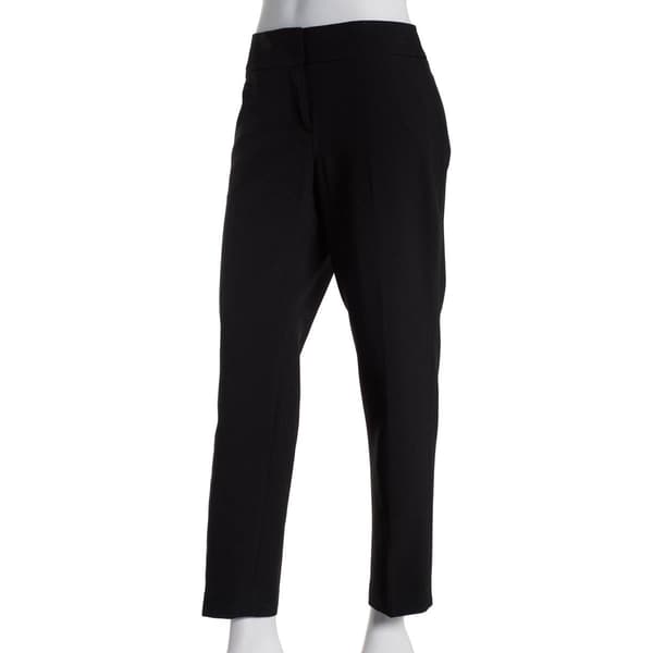 Petite Kasper Solid Stretch Crepe Slim Suit Separates Dress Pants