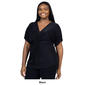 Plus Size 24/7 Comfort Apparel Knot Front V-Neck Blouse - image 3