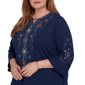 Plus Size Alfred Dunner Tuscany Diamond Embroidery Blouse - image 5