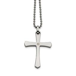 Mens Gentlemen's Classics(tm) 14kt. Accent & Diamond Cross Necklace