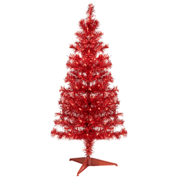 Northlight 3ft. Pre-Lit Red Artificial Tinsel Christmas Tree
