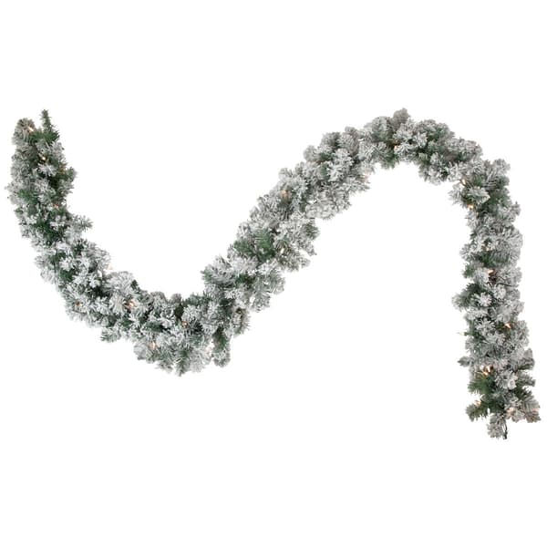 Northlight Seasonal 9ft. Pre-lit Flocked Pine Christmas Garland - image 