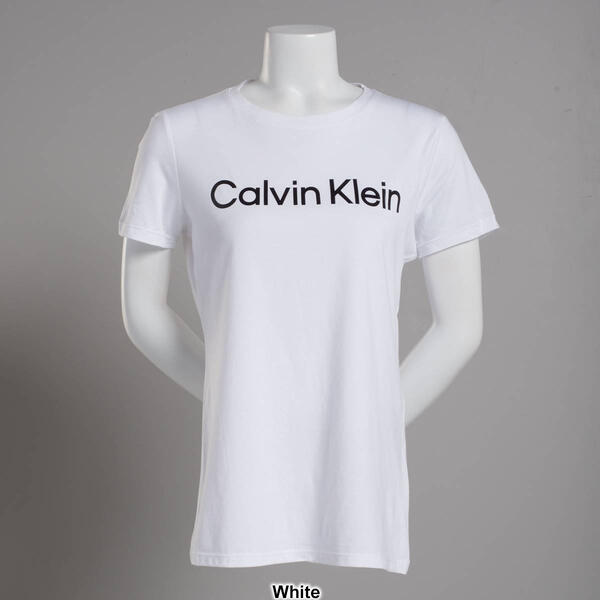 Womens Calvin Klein Performance Logo Short Sleeve Crew Top