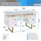 Techni Mobili 51in. White & Gold Office Desk w/Drawers & Storage - image 10