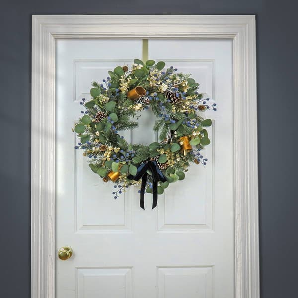 National Tree 28in. Swiss Chic Blue/Champagne Wreath