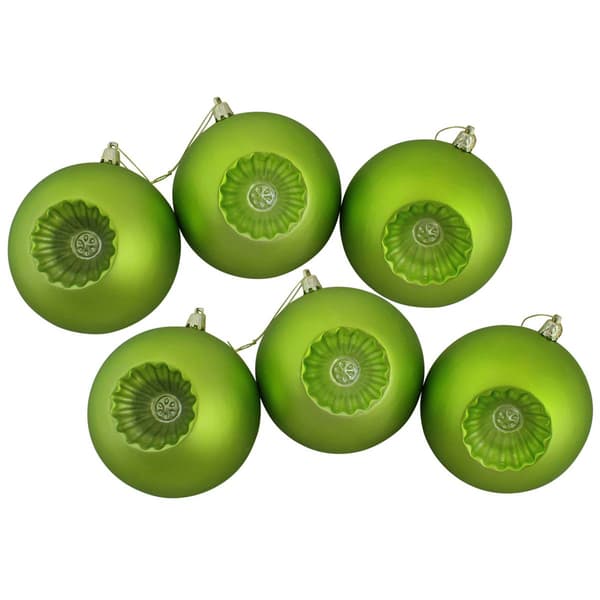 DAK 6ct. Green Retro Reflect or Matte Christmas Ball Ornaments
