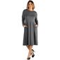 Plus Size 24/7 Comfort Apparel Long Sleeve Pleated Midi Dress - image 1