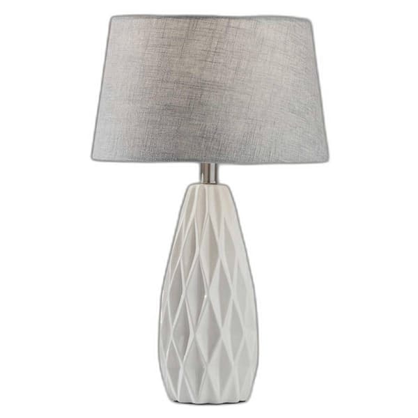 HomeRoots 23in. White Ceramic Bedside Table Lamps - Set of Two