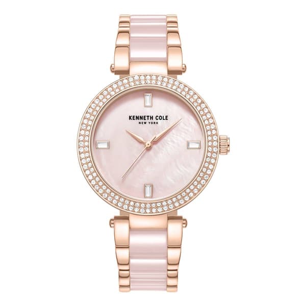 Womens Kenneth Cole&#40;R&#41; New York Rose Gold Pearl Watch-KCWLG0062902 - image 