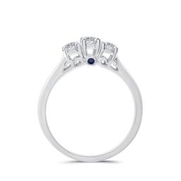 Nova Star® Lab Grown Diamond & Sapphire Cathedral Bridal Ring