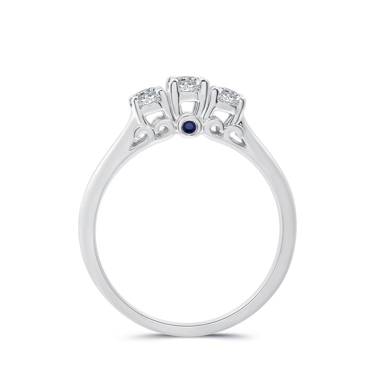 Nova Star® Lab Grown Diamond & Sapphire Cathedral Bridal Ring