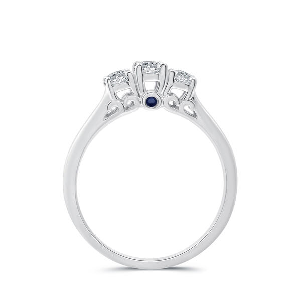 Nova Star&#174; Lab Grown Diamond & Sapphire Cathedral Bridal Ring
