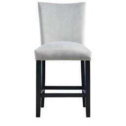 Elements Francesca Grey Velvet Counter Height Chair Set