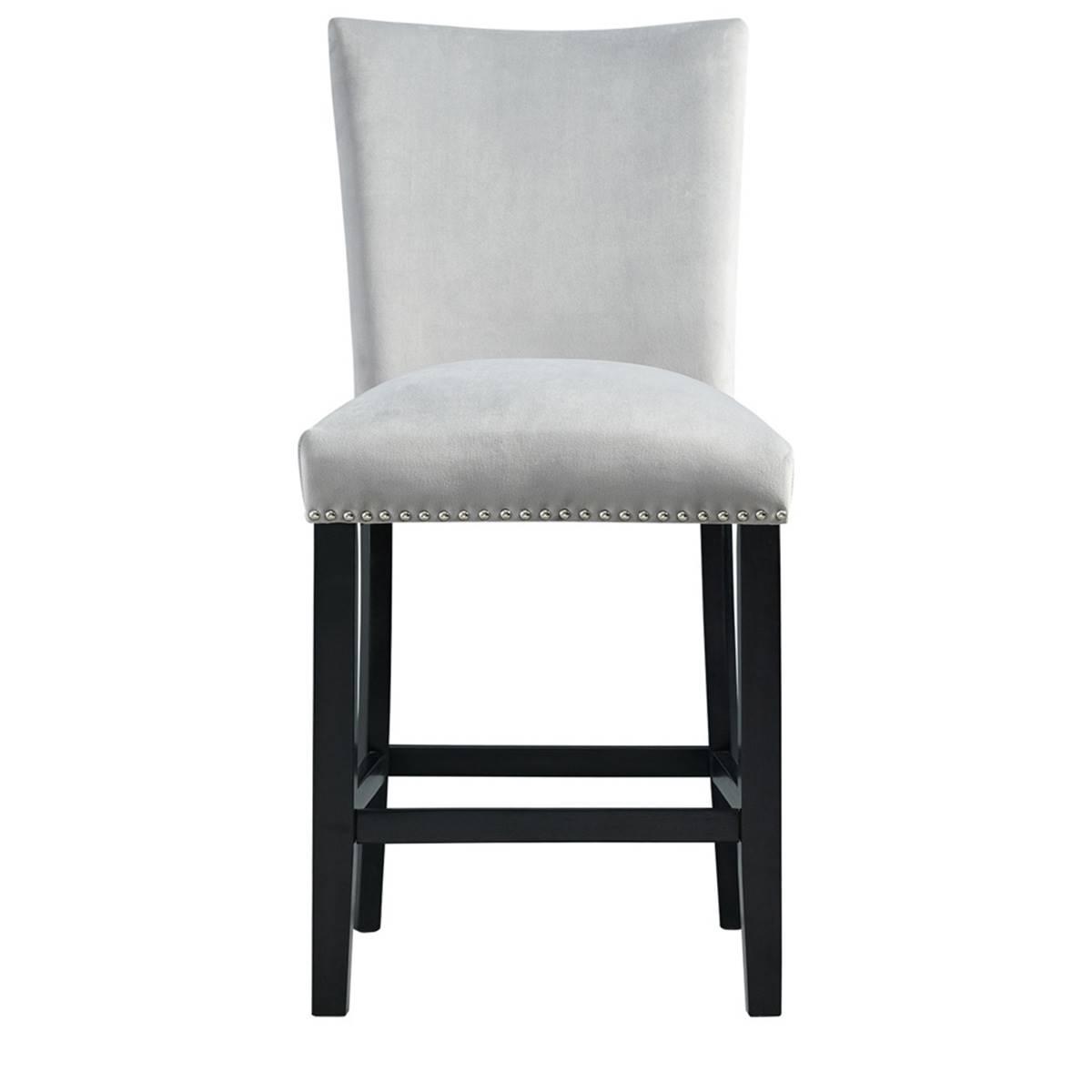 Elements Francesca Grey Velvet Counter Height Chair Set