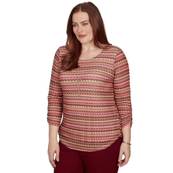 Womens Alfred Dunner Union Square Bayadere Stripe Blouse