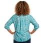 Plus Size Notations 3/4 Sleeve Floral Pleat Button Front Blouse - image 2