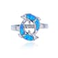 Gemstone Classics&#40;tm&#41; Created Opal Swimming Dolphin Ring - image 1