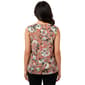 Womens Kasper Sleeveless Keyhole Neck Floral Blouse - image 2