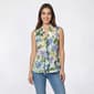 Womens Kasper Sleeveless Tie Front Floral Satin Blouse - image 1