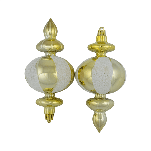 Northlight 8ct. Champagne Shiny Finish Finial Christmas Ornaments