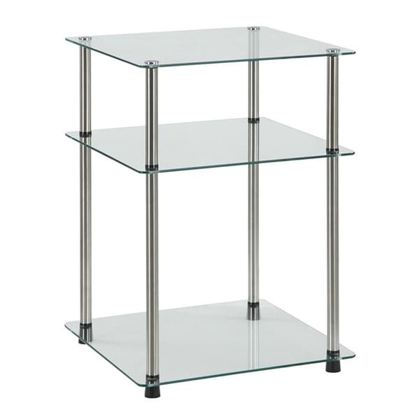 Convenience Concepts Designs2Go Classic Glass 3-Tier End Table
