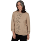 Petite Alfred Dunner Travel Advisory Beaded Scroll Sweater - image 3