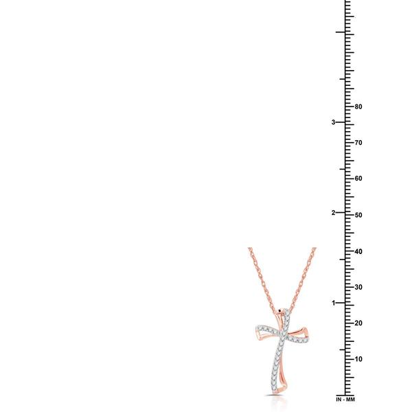 Nova Star® Lab Grown Diamond Two-tone Twist Cross Pendant