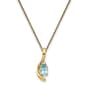 14k Yellow Gold Blue Topaz Necklace - image 1