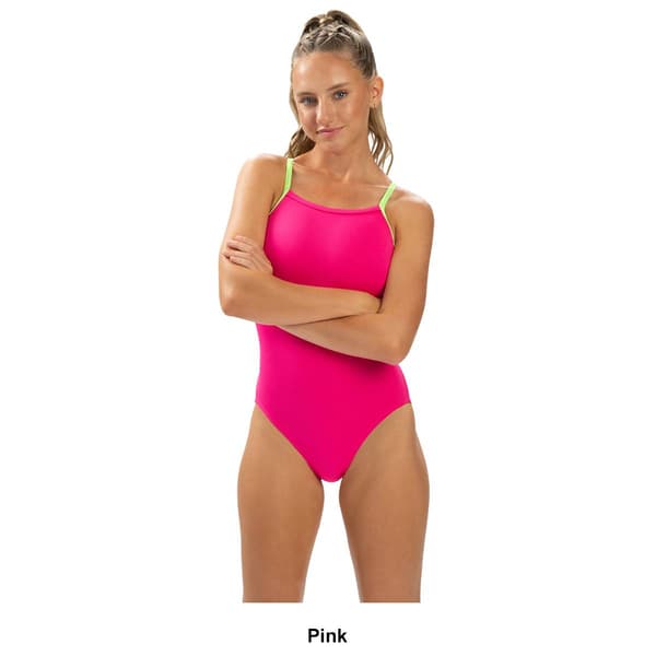 Womens Dolfin&#174; Uglies V-Back Solid One Piece Swimsuit