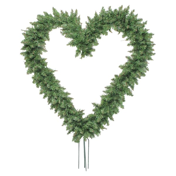 Northlight Seasonal 22 Artificial Pine Heart-Shaped Unlit Wreath - image 