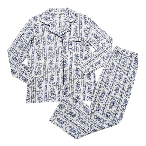 Womens Laura Ashley® Floral Long Sleeve Notch Collar Pajama Set