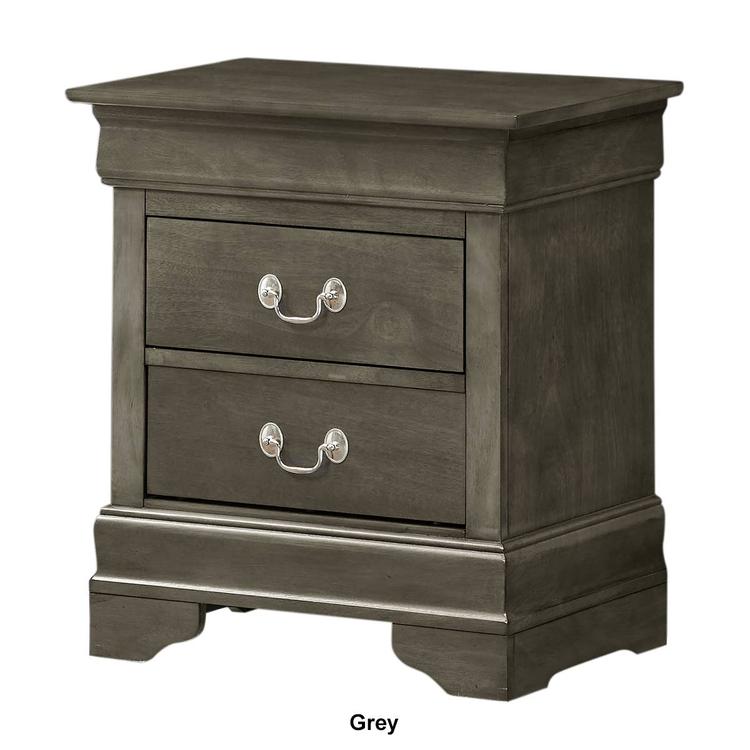 Passion Furniture Louis Philippe 2-Drawer Nightstand
